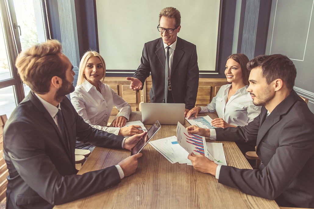 image of business presenter presenting to a small business audience