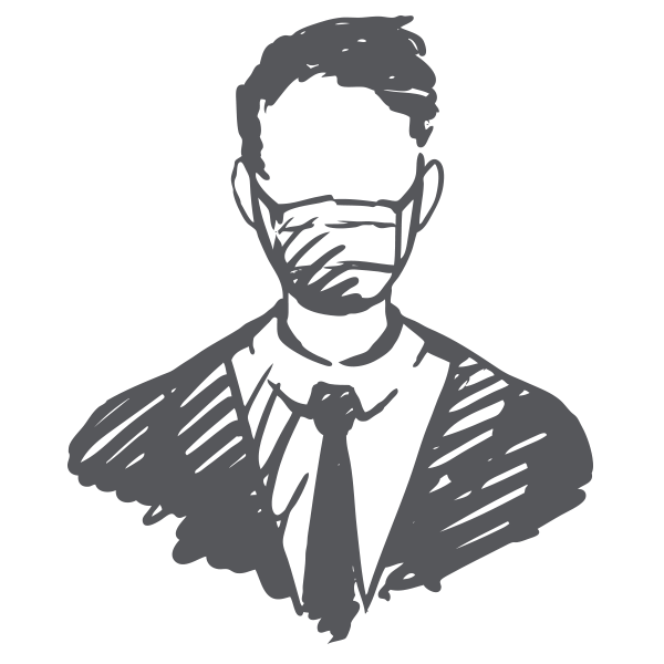 Masked Businessman Illustration - COVID-19