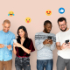 going viral header image of group of divers people looking at mobile phones