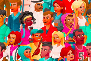 bias free language visual illustration example of various ethnicities