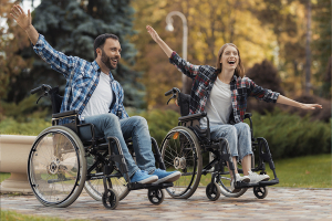 disability bias photo focused on two disabled people