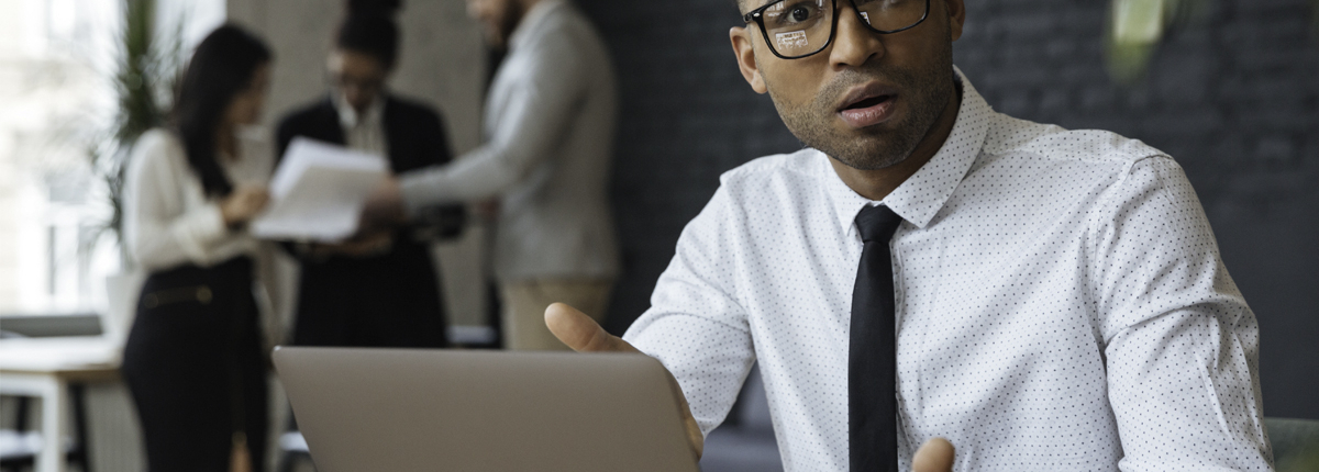 man looking curious at thanks in advance