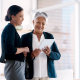 These women are all about making smart moves. Shot of two busine