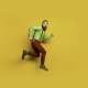 image of man jumping on yellow background for jump the bandwagon article header