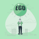 illustration of a person standing with EGO written over his head