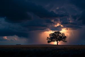 image of a tree in a storm for the article on the Science of Resilience